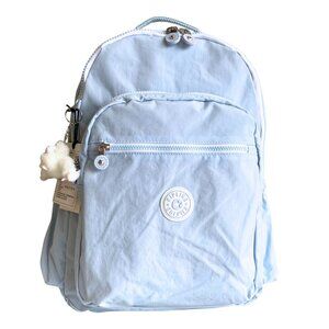 brand new Kipling 45cm 15" backpack  Seoul large openside pocket light blue